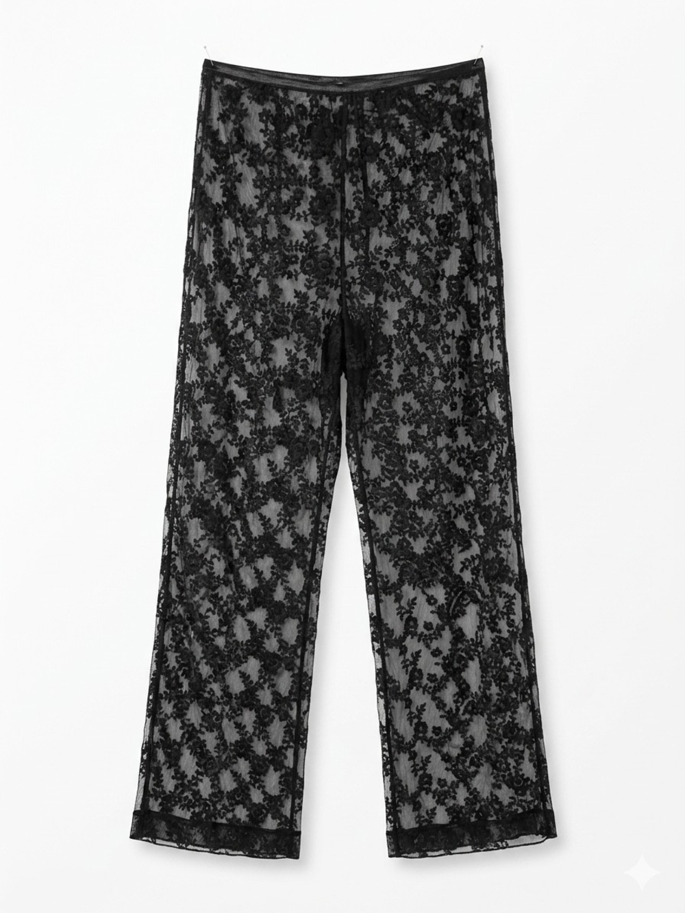 Urban Outfitters Black Sheer Floral Lace Lounge Pants